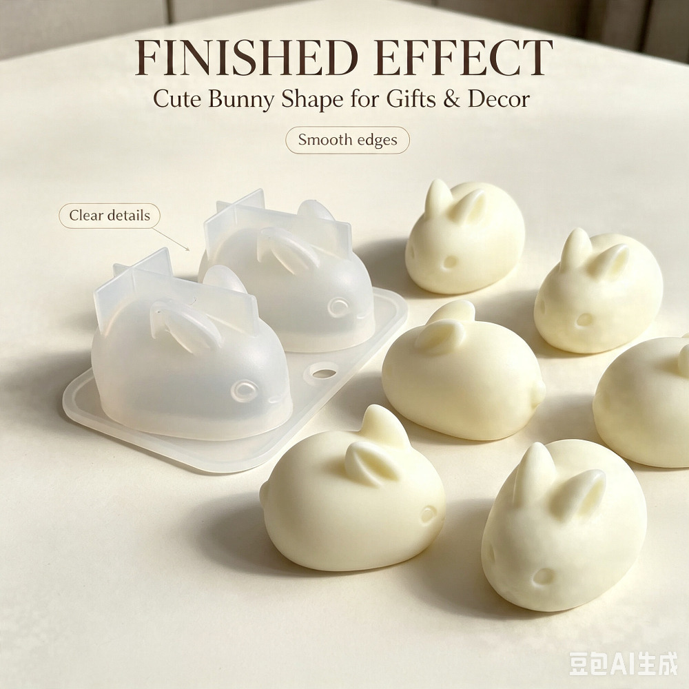 Candle Making Tutorial - 3D 미니 토끼 실리콘 몰드 식품