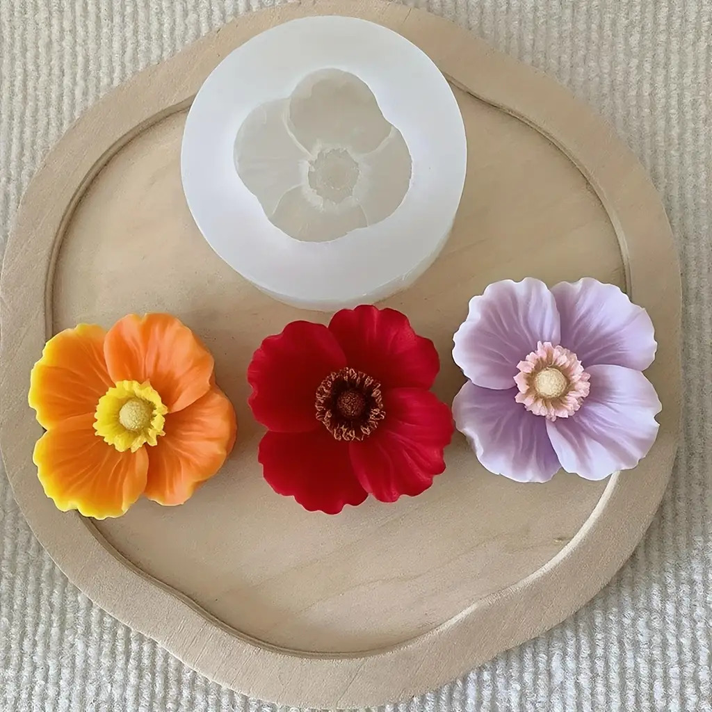 Candle Making Jug - 꽃 모양 실리콘 캔들 몰드는 비누,