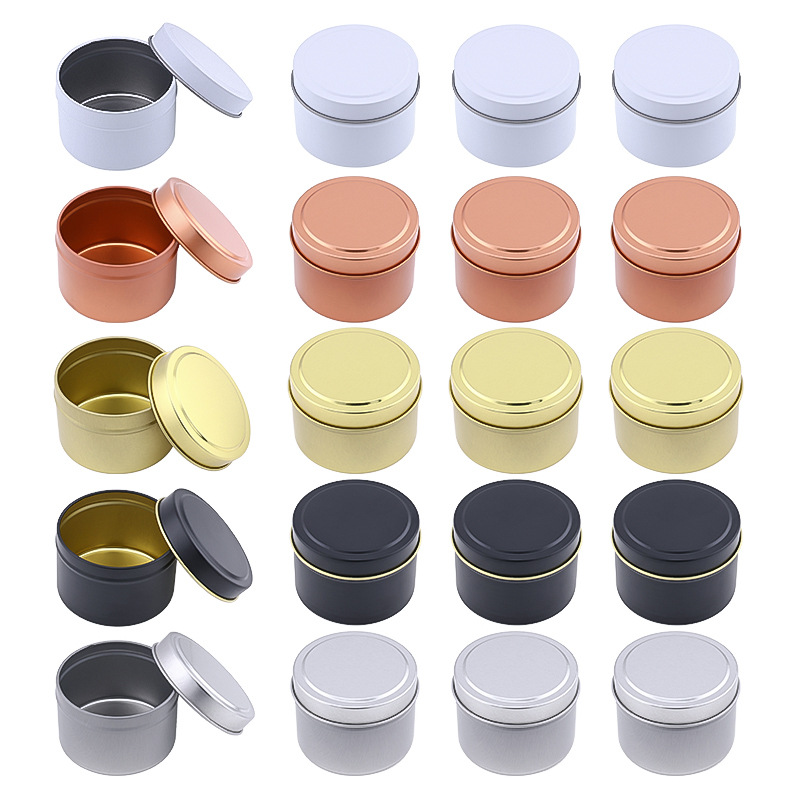 Candle Making Jars With Lids - 뚜껑이 있는 원형 알루미늄 캔들 통,