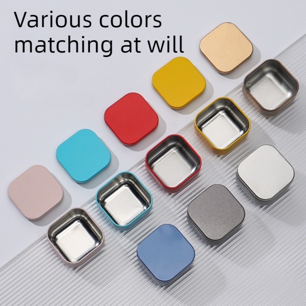 Tin Container Lid - 20개입, 50ml 용량의 사각형 모양의 빈