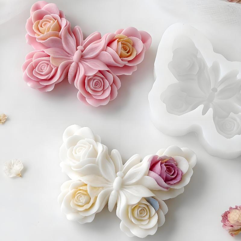 Candle Making Tutorial - DIY 장미 나비 모양 실리콘 몰드