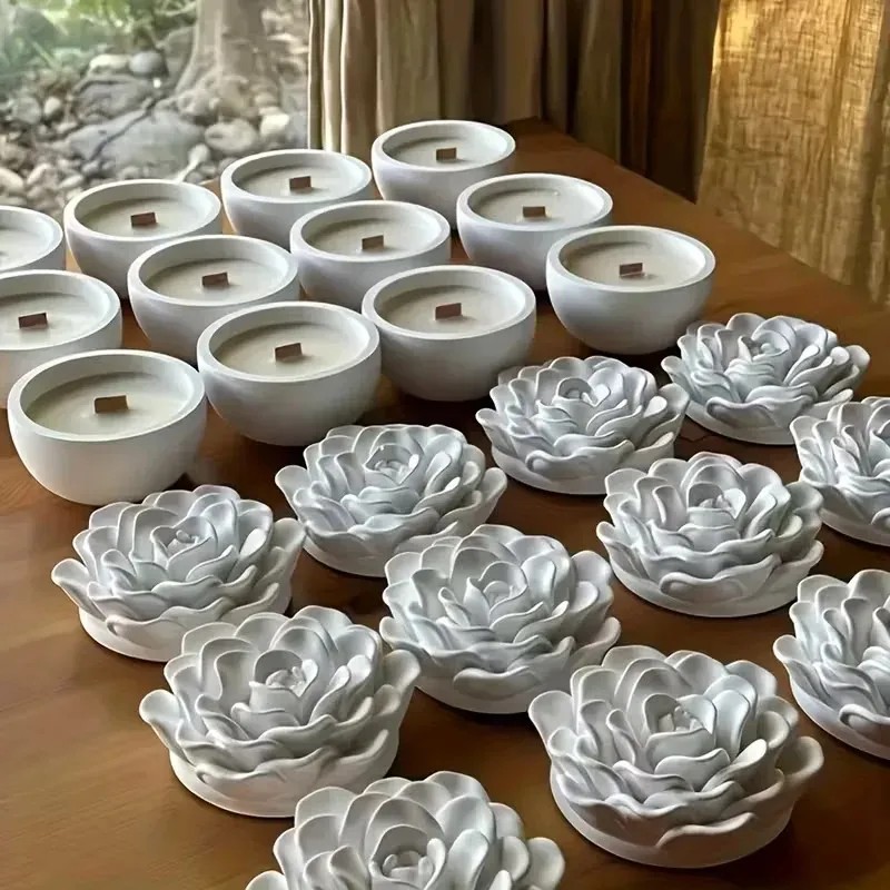 고품질 3D 장미꽃 양초 용기 실리콘 몰드 (뚜껑 포함 - Candle Making Jars With Lids 리뷰 및 가격