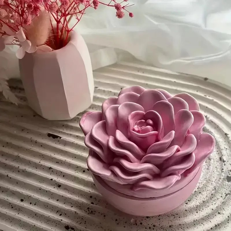 고품질 3D 장미꽃 양초 용기 실리콘 몰드 (뚜껑 포함 - Candle Making Jars With Lids 리뷰 및 가격