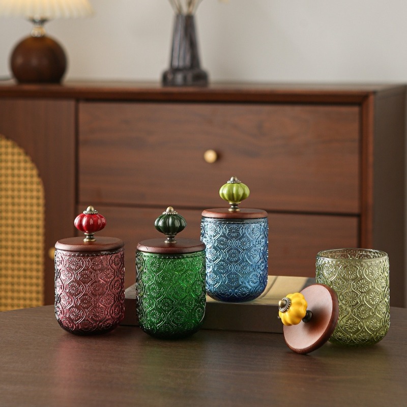 레트로 유리 면봉 보관함, 독창적인 면봉 이쑤시개 튜브 - Candle Making Jars With Lids 리뷰 및 가격