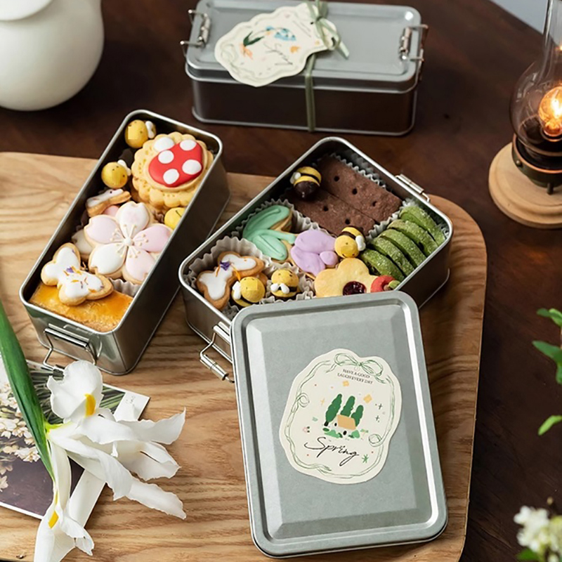 뚜껑이 있는 직사각형 양철 쿠키 보관함, 먼지 방지 기 - Tin Container Lid 리뷰 및 가격
