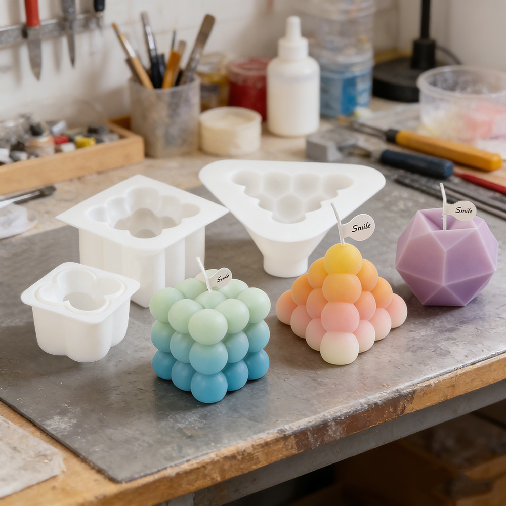 3D 버블 큐브 실리콘 캔들 몰드 세트, 기하학적 볼  - Candle Making Kits 리뷰 및 가격